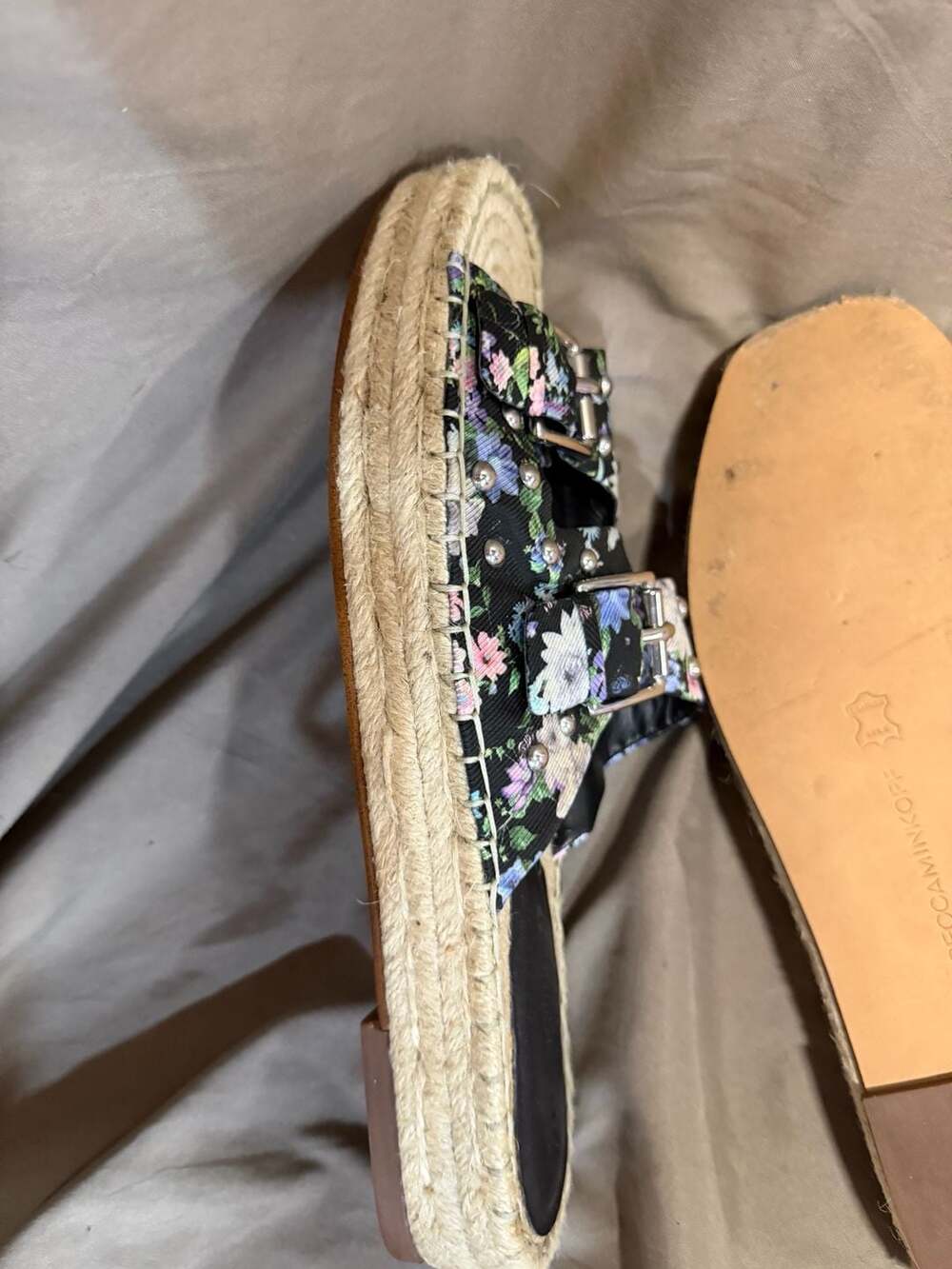 Rebecca Minkoff Jodi Floral Print Studded Platform Espadrille Sandals 10